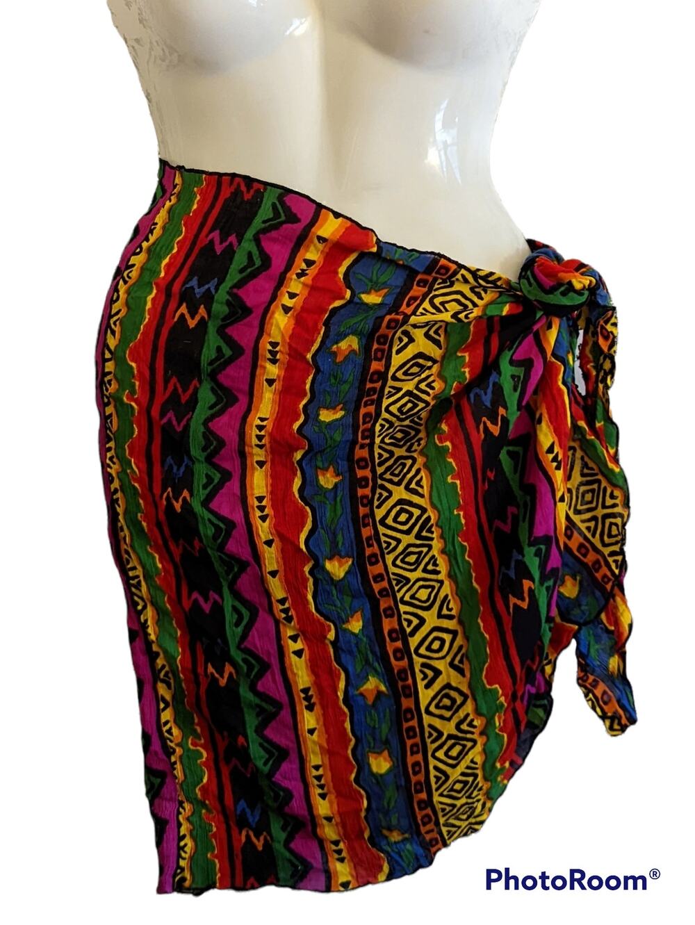 NWOT Calypso Designs Bright Colored Bohemian Sarong Swim Cover Wrap Skirt OSFM